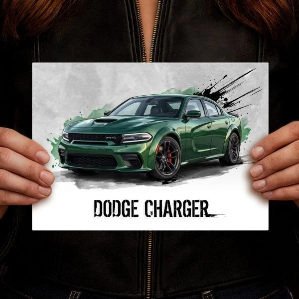 Plakat metalowy S Dodge Charger SRT Hellcat